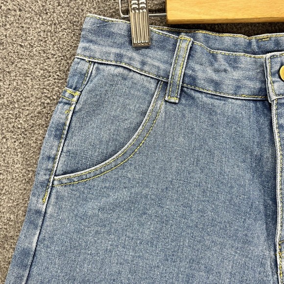 SheIn Shorts Womens Size S Blue Cuffed Denim Jean High Rise Clean Cut Light Wash - Picture 5 of 10